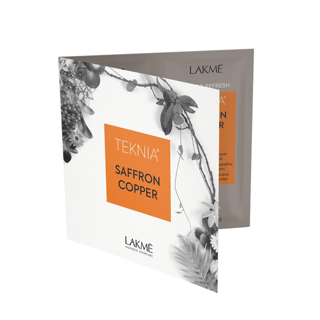 Lakme Teknia Refresh Saffron Copper Sachet Sample - tfusionsupplyLakme