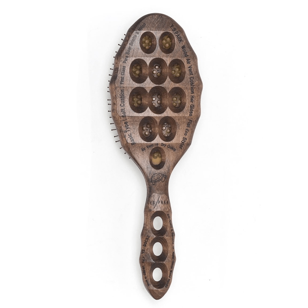 YS Park Hair Brush - Tortoise - Wood Air Vent Cushion Hair Gloss Flat Eco Styler Brush - tfusionsupplyY.S.PARK